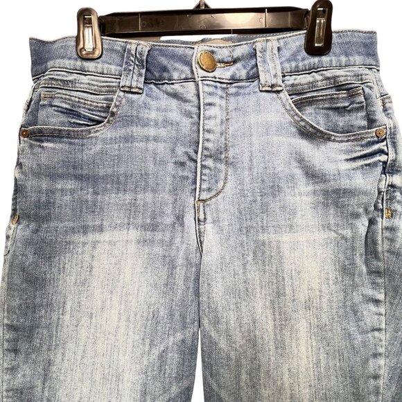 Democracy Blue Jeans Ab Technology Stretch Denim Womens Sz 10 Pockets - Picture 1 of 16